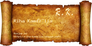 Riha Kamélia névjegykártya